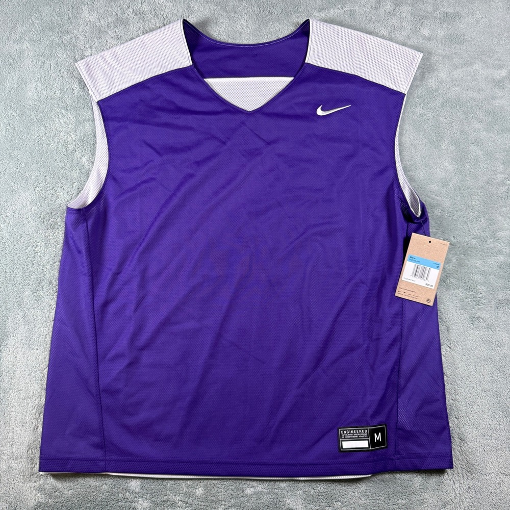Nike Mens Lacrosse Reversible Mesh Jersey Court Purple White BQ3129-546 Size M